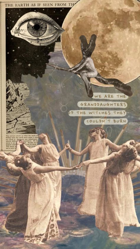 #witches #witch #witchcraft #spiritual #feminist #vintage #cosmic #witchy #coven Victorian Spiritualism Aesthetic, Eco Feminism Art, Beige Witch Aesthetic, Witch Feminist Art, Witch Graphic Design, 1920s Witch, Feminist Party, Earth Witch Aesthetic, Cosmic Witch Aesthetic