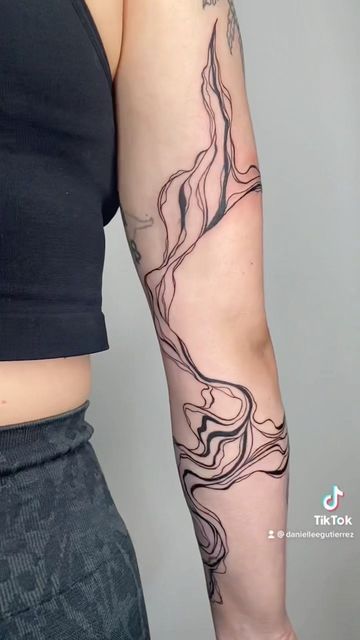 danielle gutierrez on Instagram: "LET’S DO MOOORREEEEE because honestly I’m in love with @bree_eliseee’s new swirl sleeve😍" Artsy Sleeve Tattoo, Swirly Tattoo Sleeve, Siren Kingdom, Abstract Swirl Tattoo, Expensive Tattoos, Men's Leg Tattoos, Female Leg Sleeve Tattoo, Asap Tattoo, Unique Leg Tattoos