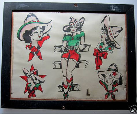 Explore Vintage Tattoo Flash's photos on Flickr. Vintage Tattoo Flash has uploaded 2059 photos to Flickr. Americana Tattoo, Traditional Tattoo Flash Art, Cowboy Tattoos, Cowgirl Tattoos, Vintage Tattoo Design, Literary Tattoos, Triangle Tattoos, Traditional Flash, Nautical Tattoo