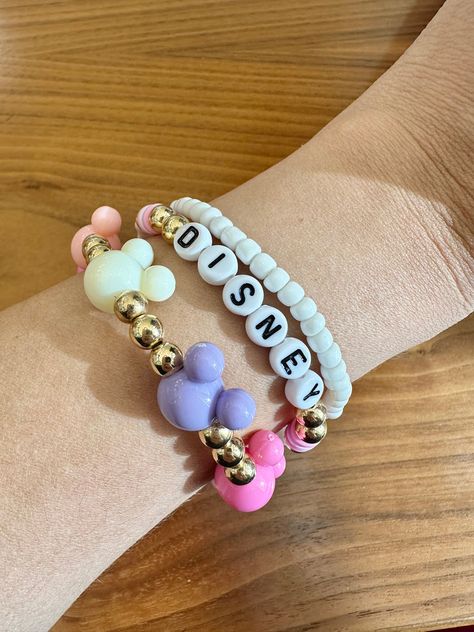 Disney Friendship Bracelets | Disney Accessories Disney Beaded Bracelet Diy, Disney Bracelets Diy, Friendship Bracelets Disney, Disney Bracelet Ideas, Disney Friendship Bracelet, Disney Friendship, Disney Bracelets, Disney Cruise Fish Extender Gifts, Beaded Bracelet Diy