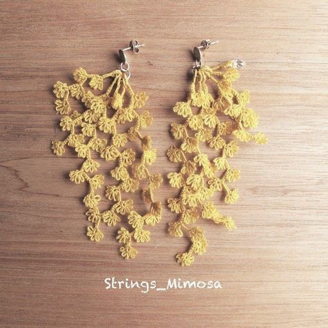 Tatting Patterns Free, Tatting Earrings, Crochet Tutorial Pattern, Crochet Bouquet, Tatting Jewelry, Crochet Plant, Crochet Leaves, Needle Tatting, Jewelry Flower