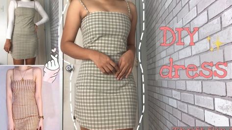 Thrift Flip Flannel, Thrift Flip Outfits, How To Sew A Simple Dress, Diy Dresses For Women, Dress Diy Ideas, Diy Bodycon Dress, Thrift Flip Dress, Bodycon Dress Diy, Simple Dress Diy