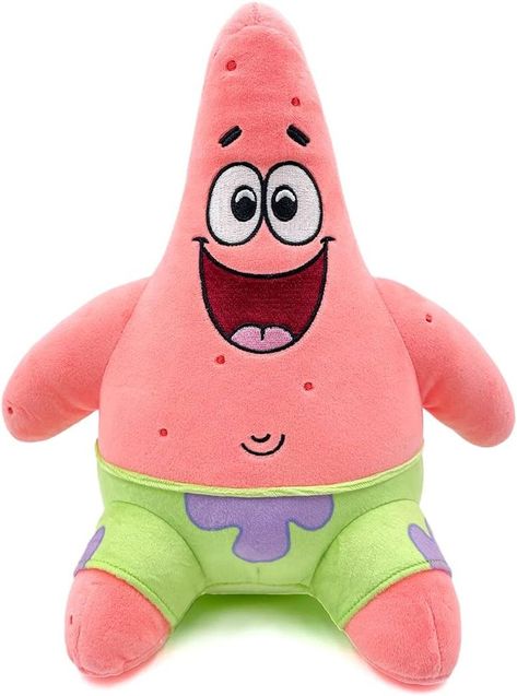 Patrick Plush: The funniest and most carefree guy in Bikini Bottom returns to Youtooz as a cute plush! Sitting at 9 inches, this Patrick stuffed animal has a very happy expression on his face with a wide smile that shows his tongue. The iconic Youtooz eyes are reflecting inside Patrick Starfish eyes. Youtooz Patrick plush is dressed in his well-known light green shorts with a light purple floral pattern. Patrick Starfish, Spongebob Best Friend, Star Plush, Plush Collection, Patrick Star, Tall Hoodies, Cute Plush, Spongebob Squarepants, Stuffed Toy