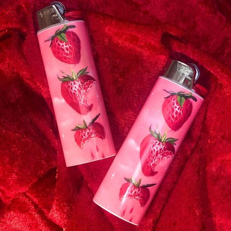 Hailey Fox Art on Instagram: “I don’t know if you all are ready for these!! 🍓🔥 They will be coming to the next update sometime next week!” Cool Lighters, Red Valentine, Strawberry Fields, Puff And Pass, Just Girly Things, Strawberry Shortcake, Pink Aesthetic, Girly Things, Little Things