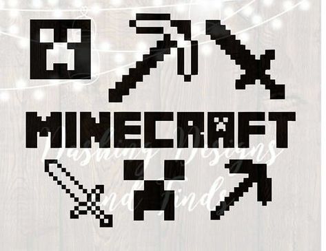 Minecraft Svg, Svg Files For Scan And Cut, Png Video, Minecraft Logo, Htv Shirts, Minecraft Images, Halloween Stencils, Video Game T Shirts, Minecraft Birthday