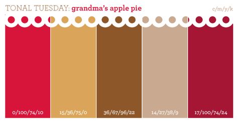 Apple Colour Palette, Apple Pie Color Palette, Apple Color Palette, Grandmas Apple Pie, Apple Coloring, Spiced Apples, Art Tips, Color Pallets, Apple Pie