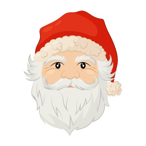 Santa Claus. Santa portrait in flat style on white background. Christmas vector illustration. White Background Christmas, Draw Santa, Christmas Vector Illustration, Santa Illustration, How To Draw Santa, The Santa Claus, Christmas Vector, Background Christmas, Santa Face