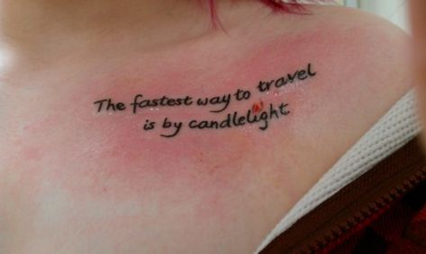 "the fastest way to travel is by candlelight", stardust tattoo Neil Gaiman Tattoo, Stardust Neil Gaiman, Stardust Tattoo, Neil Gaiman Quotes, Supernatural Bloopers, Supernatural Tattoo, Literary Tattoos, Supernatural Imagines, Supernatural Wallpaper