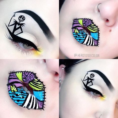 1,711 Likes, 15 Comments - BESERK (@beserk) on Instagram: “💙 Incredible Nightmare Before Christmas themed makeup by @headtotoecolor! 💙 ⁠ .⁠ .⁠ .⁠ .⁠ .⁠ .⁠ .⁠�…” Christmas Themed Makeup, Themed Makeup, Xmas Makeup, Christmas Eyeshadow, Christmas Eye Makeup, Birthday Look, Halloween Eye Makeup, Halloween Makeup Inspiration, Halloween Eyes