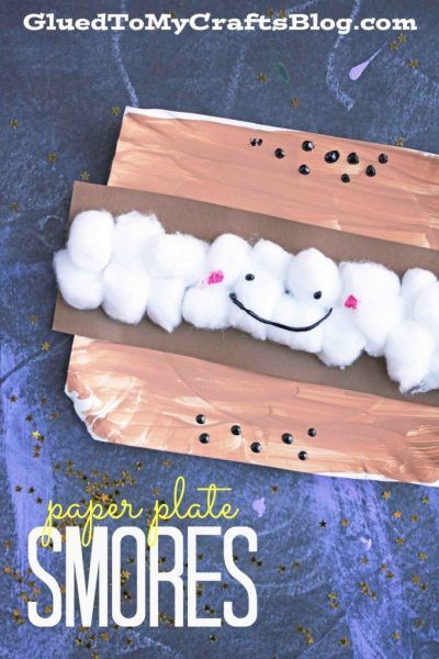 Paper Plate Smores Friend - Kid Craft Idea - VBS, SUMMER CAMP ART PROJECT IDEA Smores Craft, Camping Preschool, Camping Theme Preschool, Summer Camp Art, Camping Crafts For Kids, Idea For Summer, Summer Preschool, Vbs Crafts, Summer Crafts For Kids