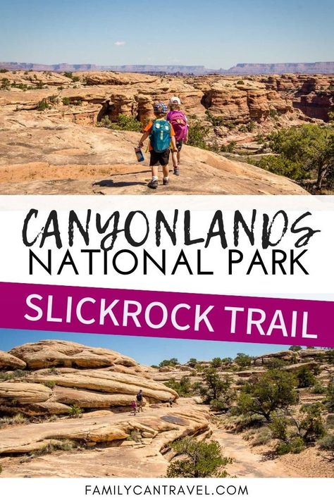 Hiking the Slickrock Foot Trail in the Needles Canyonlands National Park Utah. If you are looking for a fun hike for kids, don't miss this one! It's kid friendly and has the most incredible views. The entire family will love it! #utah #utahwithkids #hikingwithkids #canyonlands #theneedlescanyonlands Island In The Sky, Zion National Park Hikes, Utah Adventures, Utah Road Trip, Utah Hikes, Canyonlands National Park, Utah Travel, National Park Wedding, National Parks Usa