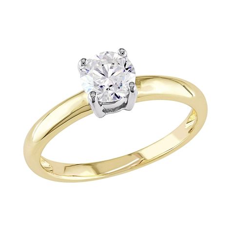 Elegantly appointed with a dazzling, lab-created moissanite center stone, this 14k gold Stella Grace solitaire ring offers beauty that will never go out of style. Elegantly appointed with a dazzling, lab-created moissanite center stone, this 14k gold Stella Grace solitaire ring offers beauty that will never go out of style. RING DETAILS Width: 5.5 mm Metal: 14k gold, 14k white gold Plating: rhodium Finish: polished Packaging: boxed STONE DETAILS Stone type: lab-created moissanite Total weight: 3 Gold Solitaire Engagement Ring, Moissanite Solitaire Ring, Yellow Gold Solitaire, Moissanite Engagement Ring Solitaire, Gold Solitaire Ring, Purple Jewelry, Fine Rings, Jewelry Rings Engagement, Solitaire Engagement