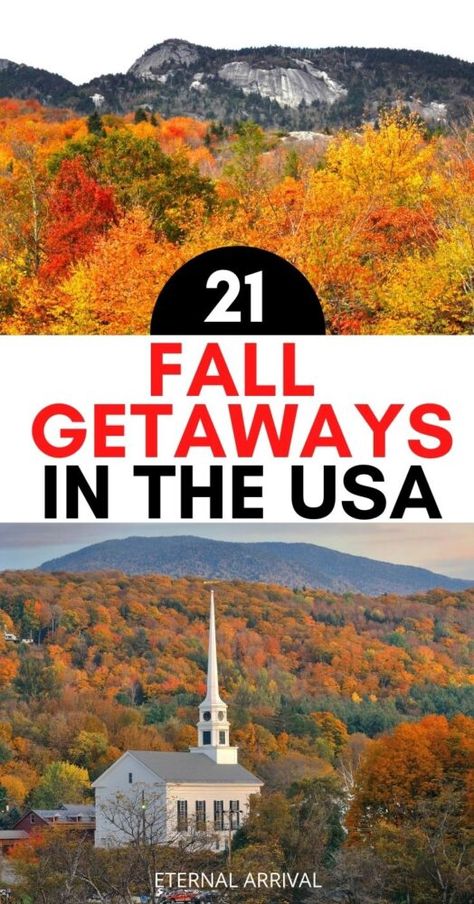 Fall Honeymoon, Fall Travel Destinations, Fall Destinations, October Travel, Fall Foliage Road Trips, Usa Places To Visit, Facebook Engagement Posts, Vacations In The Us, New England Road Trip