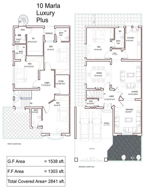 10 Marla House Plans 10 Bedroom House, 10 Marla House Plan, 3d House Plans, 4 Bedroom House Plans, House Layout Plans, Perfect House, House Map, Luxury House Plans, Ranch House Plans