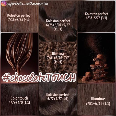 Rich Brown Hair Color Formula, Chocolate Brown Hair Formula Wella, Toner For Brunette Hair, Wella Brown Color Formulas, Wella Brunette Formulas, Wella Color Touch Formulas Brown, Chestnut Brown Hair Formula, Igora Vibrance Toner Formula, Wella Koleston Perfect Formulas