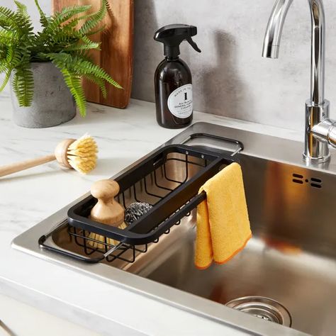 Over The Sink Organizer, Dish Sink Organization, Small Sink Kitchen, Kitchen Sink Organization Top Of, Cute Small Kitchen Ideas, Quirky Kitchen Ideas, Kitchen Sink Caddy Ideas, Kitchen Space Ideas, Kitchen Organisers