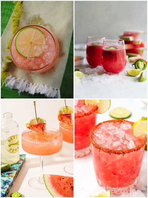 Tequila Soaked Watermelon, Tequila Watermelon, Watermelon Cocktails, Guava Margarita, Watermelon Tequila, Frozen Watermelon Margarita, Summer Party Drink, Watermelon Punch, Basil Lemonade