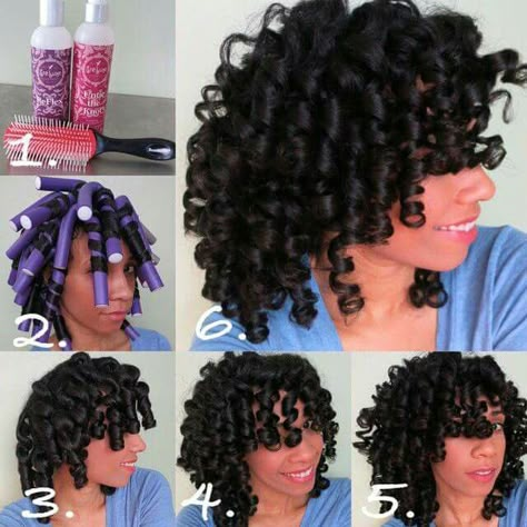 Curls Roller Set Natural Hair, Lasting Hairstyles, Cabello Afro Natural, Curly Hair Care Routine, Black Glamour, Braiding Styles, Cute Box Braids Hairstyles, Pelo Afro, Natural Curls Hairstyles