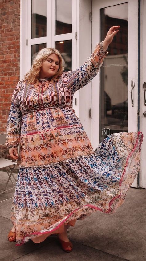 Bohemian plus size style | curvy boho | plus size boho style | boho dress | Anthropologie plus size | Rosey Blair | Roseybeeme Boho Outfit Plus Size Women, Modest Plus Size Fashion, Curvy Boho, Short Plus Size Fashion, Boho Dress Plus Size, Plus Size Bohemian, Fall Fashion Skirts, Boho Plus Size, 70s Clothing