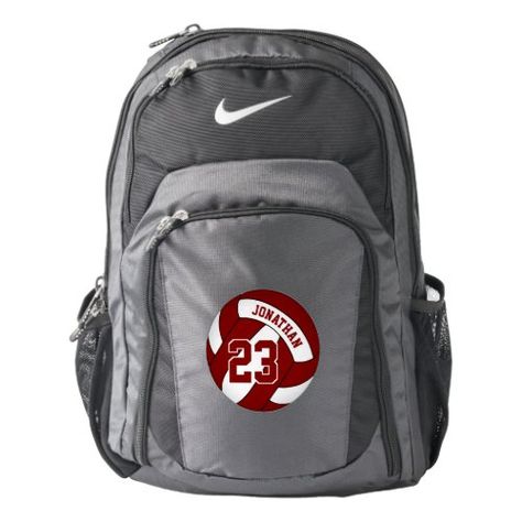 Maroon white volleyball kids school team colors backpack  volleyball game day gifts, volleyball painting, volleyball pics #volleylicious #volleyballtshirt #volleyballmomshirt Personalized Sports Gifts, Girls Soccer Team, Soccer Backpack, Basketball Backpack, Nike Backpack, Weight Of The World, Colorful Backpacks, Personalized Backpack, Girls Soccer