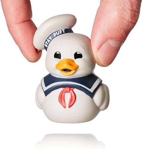 Amazon.com: TUBBZ Mini Stay Puft Collectible Vinyl Rubber Duck Figure - Official Ghostbusters Merchandise - Sci-Fi TV & Movies : Home & Kitchen Halloween Rubber Duck, Ghostbusters Stay Puft, Ghostbusters Toys, Disney Rubber Duck, Halloween Video Game, Ghostbusters Logo, Duck Figurines, Sailor Cap, Stay Puft