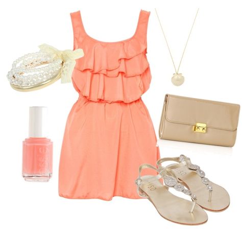 Pretty Peach Outfit, Apricot Color, Cute Summer Dresses, Spring Summer Outfits, Summer Girls, Look Fashion, Passion For Fashion, Spring Summer Fashion, Apricot