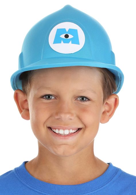 PRICES MAY VARY. Size: Standard 100% polyester Hat is stiffened & molded w/ smooth fabric outer surface Hook & loop fastener size-adjustment band on inner edge of hat Embroidered Monsters, Inc. patch on front Get your little one ready for work with this kid's Monsters Inc costume hard hat. This hat is made from soft blue 100% polyester material, and it is stiffened and molded with a smooth fabric outer surface. Plus, it features a patch with the Monsters Inc company logo attached in front. It al Disney Monsters Inc, Disney Monsters, Monsters Inc, Hard Hat, Shoes Jewelry, Disney, Blue, Monsters Inc.