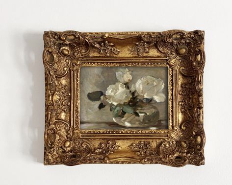 Antique Framed Art, Vintage Art Frame, Thick Gold Frame Art, Vintage Gold Framed Art, Gold Framed Art, Gold Framed Vintage Art, Gold Framed Oil Paintings, Ornate Gold Frame Gallery Wall, Vintage Framed Art Gold Frame