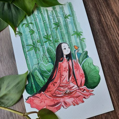 Artist Created These 10 Beautiful Paintings Of Studio Ghibli Characters In Nature Things Artists Need, Cute Paintings To Paint, Studio Ghibli Gouache Painting, Studio Ghibli Scenes To Paint, Studio Ghibli Art Draw, Ghibli Watercolor Painting, Ghibli Watercolor Art, Ghibli Painting Ideas, Studio Ghibli Sketch