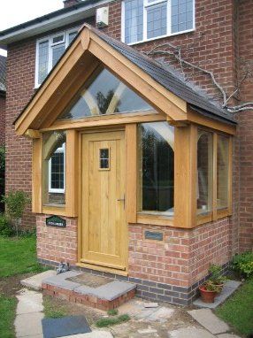 Oak porch with slight overhang. Porches Ideas Entrance, Porch Ideas Entrance, Oak Porches, Fireplace Rustic, Roof Lanterns, Enclosed Front Porches, Oak Porch, Porch Extension, Veranda Design