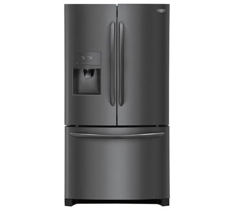 Frigidaire Gallery 21.9 Cu. Ft. Counter-Depth French Door Refrigerator Black Stainless Steel-FGHD2368TD Refrigerator Makeover, Refrigerator Black, Cantilever Shelf, Counter Depth French Door Refrigerator, Steel French Doors, Frigidaire Gallery, Counter Depth Refrigerator, Cream Kitchen, Refrigerator Drawers