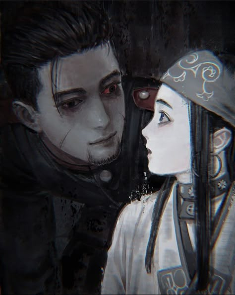 Asirpa X Ogata, Ogata X Asirpa, Asirpa Fanart, Ogata Golden Kamuy, Asirpa Golden Kamuy, Golden Kamuy Asirpa, Golden Kamuy Ogata, Night Portrait, Golden Kamuy