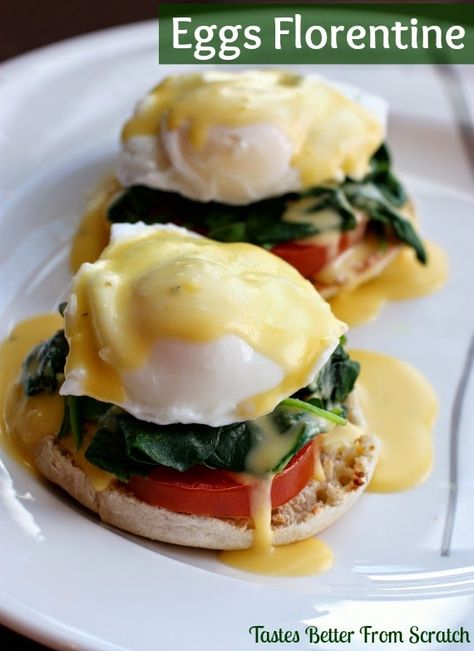 Simple Eggs Florentine recipe on MyRecipeMagic.com Florentines Recipe, Eggs Florentine, Tastes Better From Scratch, Egg Breakfast, Breakfast Brunch Recipes, Breakfast Time, Breakfast Dishes, Best Breakfast, Egg Recipes