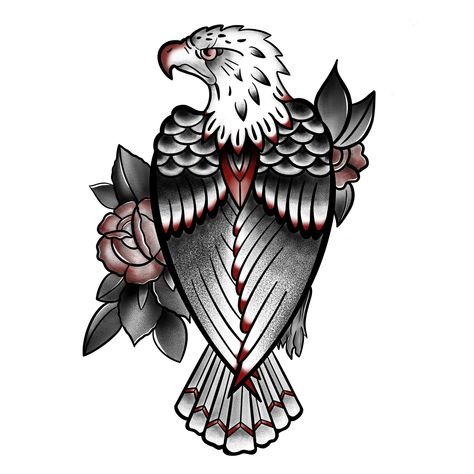 Tattoo old school Old School Bird Tattoo Design, Vintage Eagle Tattoo, Eagle Tattoo American Traditional, Trad Eagle Tattoo, Old School Eagle Tattoo, Eagle Tattoo Traditional, American Traditional Eagle Tattoo, Trout Tattoo, Bald Eagle Tattoos