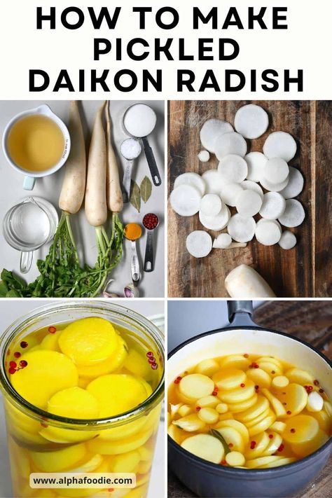 Asian Pickled Radishes, Quick Pickled Radish, Japanese Pickled Radish, Pickled Diakon Radish And Carrot, Dicon Radish Recipes, Pickled Diakon Radish Korean, Pickled Daikon Radish Recipes, White Radish Recipes, Daikon Radish Recipes