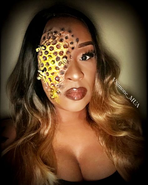 Ellimacs SFX inspired Honeycomb Makeup, Halloween Makeup, Halloween Fun, Honeycomb, Halloween, Makeup, Make Up, Halloween Make Up