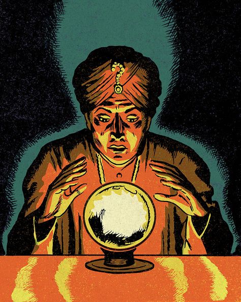 Vintage Fortune Teller, Ball Vector, Ball Aesthetic, Ball Drawing, Fortune Teller, Retro Comic, Free Vector Art, Comic Books Art, Crystal Ball