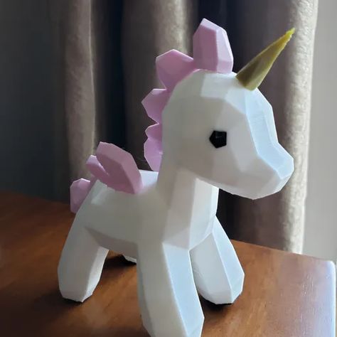 Free STL file Unicorn Lowpoly・3D printing template to download・Cults 3d Printing Toys, 3d Unicorn, Drukarka 3d, 3d Printing Business, 3d Printer Designs, E Craft, 3d Printing Diy, 3d Printer Projects, 3d Printing Projects