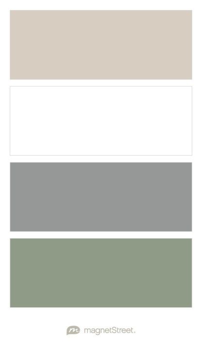 Green Gray And Cream Bedroom, White Gray Green Color Palette, Olive Green White Bedroom, Green Gray White Bedroom, Gray Green Neutral Living Room, Bedroom Gray And Green, Green Gray Cream Color Scheme, Sage And Gray Color Palette, Color Pallets With Sage Green