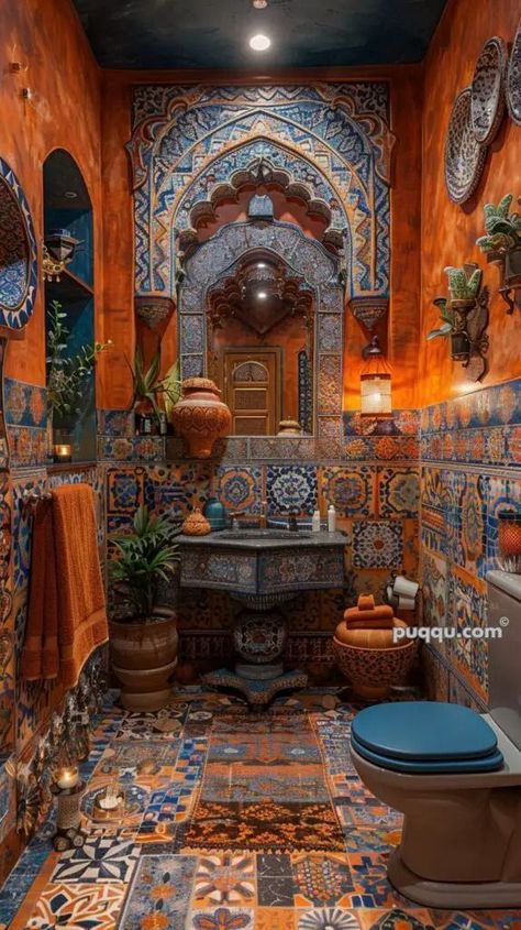 Moroccan Style Bathroom, Moroccan Inspired Bathroom, Coastal Bathroom Decor, Pink Bathroom Decor, Bathroom Accent Wall, Bathroom Artwork, Unique Tile, Stunning Bathrooms, Bathroom Design Ideas