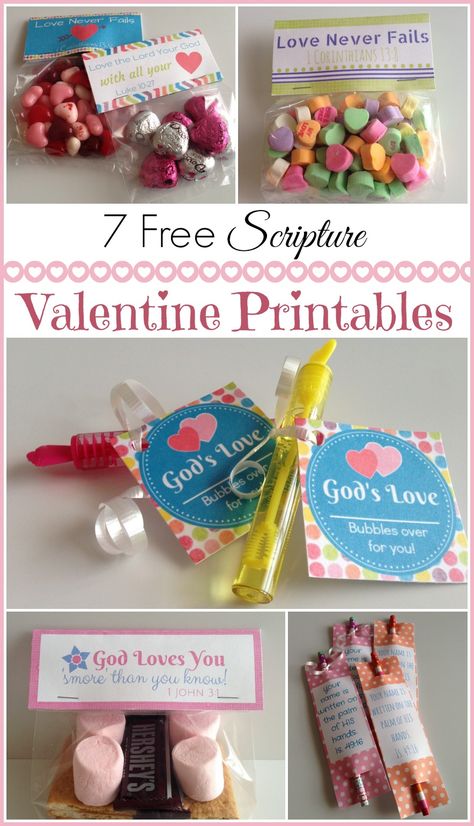 7 Free Scripture Valentine Printables. Super cute and super easy! Free Printables Valentines, Scripture Valentines, Valentines Bible Verse, Bible Verse Printables, Valentine Printables, Christian Valentines, Valentinstag Party, Happy Hearts Day, Christian Crafts