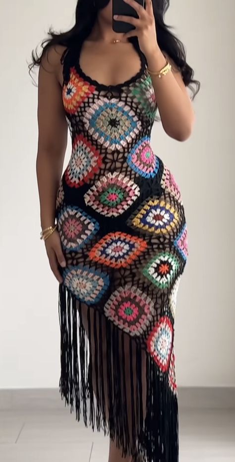 Dress Outfits Plus Size, Crochet Prom Dress, Crochet Prom Dresses, Crochet Dress Outfits, Modern Crochet Patterns, Easy Crochet Stitches, Crochet Blanket Designs, Fasion Outfits, Crochet Clothing And Accessories