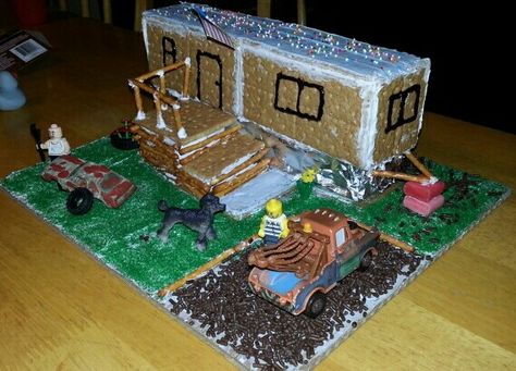 Gingerbread Crackhouse Ideas, Gingerbread Trap House, Gingerbread Crackhouse, Funny Gingerbread House Ideas, Gingerbread Contest, Gingerbread Competition, Homemade Gingerbread House, Trash Bash, Gingerbread Creations