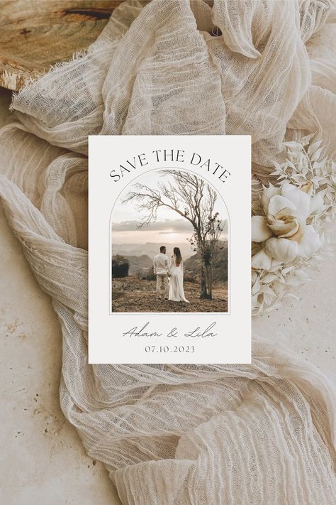 Excited to share the latest addition to my #etsy shop: Elegant Save the Date Template, Download Custom Modern Simple Save the Date Card, Template Printable, Save our date invitation, photo invite https://etsy.me/3HhRx5Z #wedding #newyears #classic #savethedates #diysav Save The Date Arch Design, Save The Date Ideas Templates, Save The Date Ideas Simple, Digital Save The Date Ideas, Engage Photos, Save The Date Inspiration, Save The Date Pictures, Wedding Invitation Website, Simple Save The Date