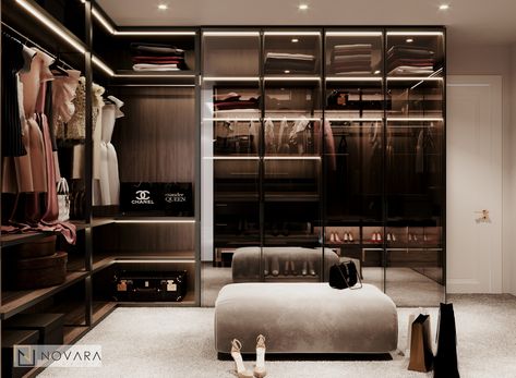 Walk In Wardrobe Dark Wood, Dark Walk In Wardrobe, Dark Walk In Closet, Home Closet, Walk In Closet Design, Wood Wardrobe, Build A Closet, Closet Goals, Walk In Wardrobe