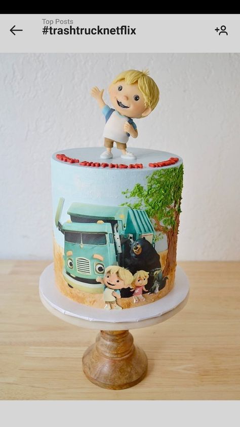 Trash Truck Cake Ideas, Trash Truck Birthday Cake, Netflix Trash Truck Birthday Cake, Garbage Truck Cakes For Boys, Garbage Truck Sheet Cake, Trash Truck Netflix Birthday Party, Trash Truck Netflix Birthday, Trash Truck Birthday Party, Garbage Truck Cake