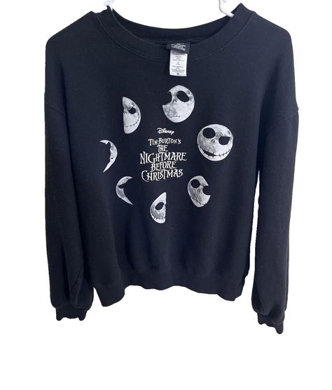 Check out Nightmare Before Christmas Women's JRS M &-9 Jack, Moon phases Black Sweatshirt, the latest item I added on eBay! #eBay #eBaySeller Nightmare Before Christmas Sweater, New Nightmare, Halloween And Christmas, A Boyfriend, Black Sweatshirt, Jack Skellington, Boyfriend Fit, Christmas Women, Nightmare Before