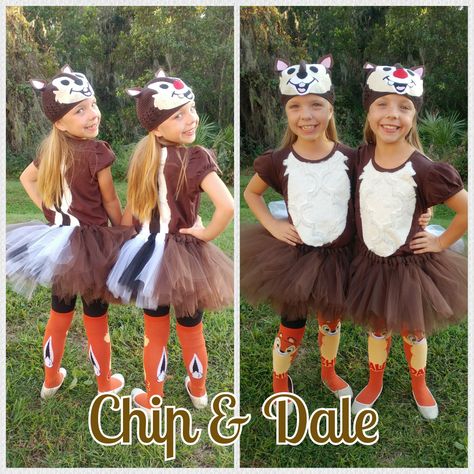 Chip & Dale costume Chip N Dale Costume, Chip And Dale Halloween Costumes, Chip And Dale Costume Diy, Chip And Dale Running Costume, Chip And Dale Costume, Homecoming Costumes, Tic Et Tac Disney, Disney Marathon Costumes, Rundisney Costumes