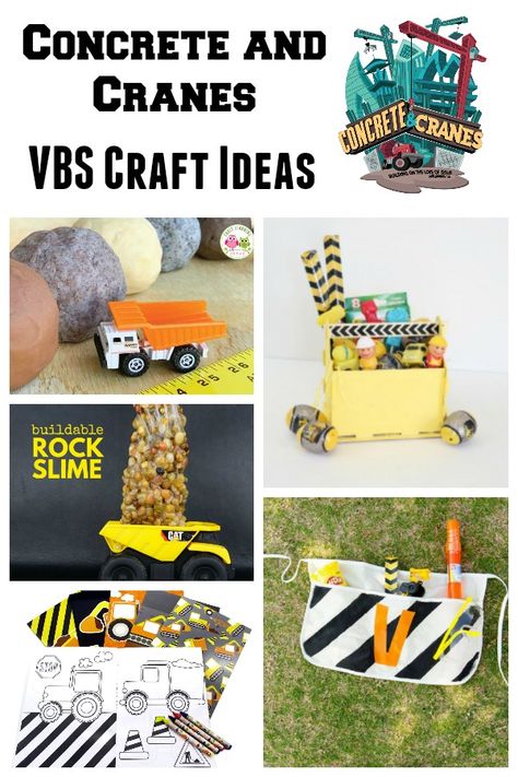 Concrete & Cranes VBS Craft Ideas - Southern Made Simple Construction Vacation Bible School, Construction Bible School Theme, Construction Theme Decor, Vbs 2020 Construction Crafts, Concrete And Cranes Vbs Crafts, Construction Vbs Crafts, Construction Themed Crafts, Construction Theme Crafts, Construction Vbs Decorations