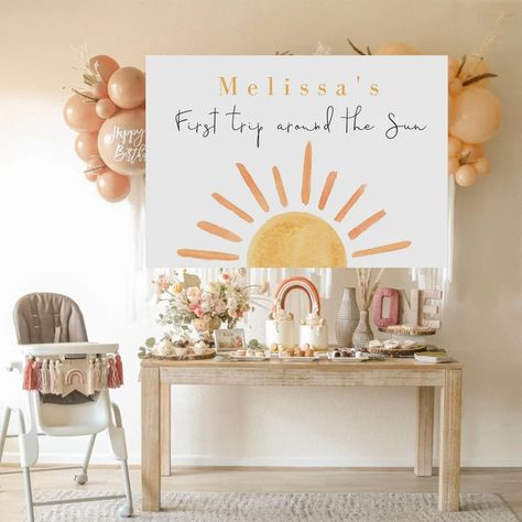 Boho Sun Backdrop Template Muted Sun Dessert Table Backdrop | Etsy Boho Birthday 1st Birthday, Boho Sun And Rainbow Birthday Party, Sun Bday Theme, One Sun Birthday, Trip Around The Sun 1st Birthday, Sunshine Birthday Decorations, 1st Birthday Party Simple, 1 St Birthday Theme, Halfway Around The Sun Half Birthday